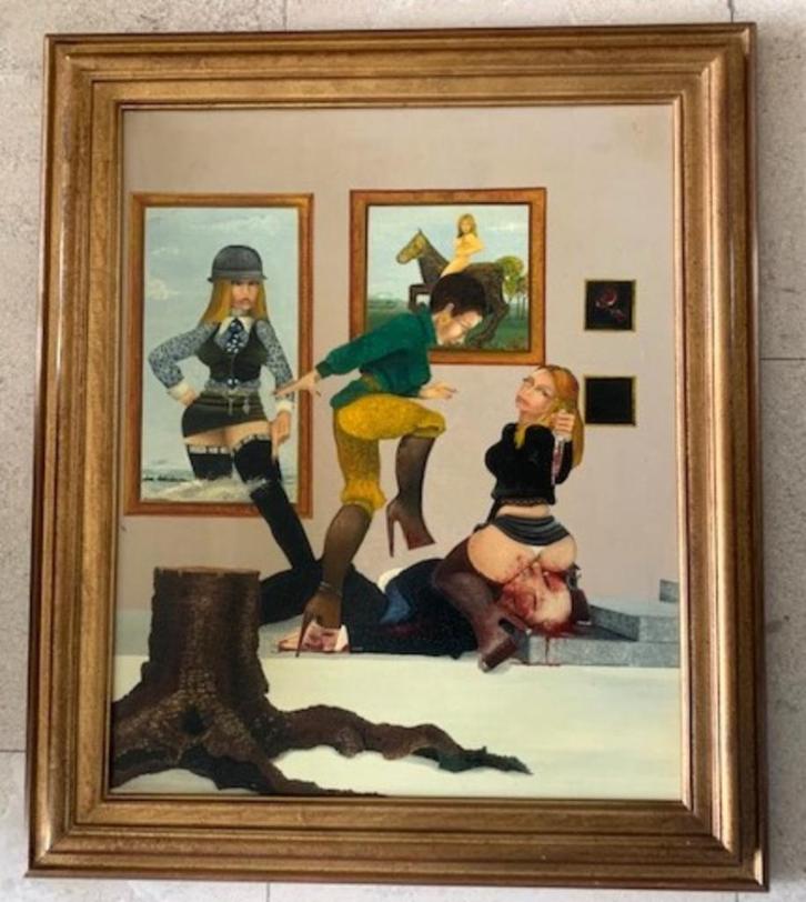 Surrealistisch macaber realisme - Nicholas Smith (geb.1960), Antiek en Kunst, Kunst | Schilderijen | Klassiek, Ophalen of Verzenden