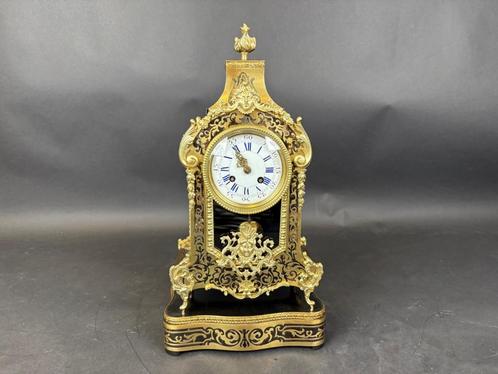 Fraaie Boulle pendule op console 19e eeuw, Antiek en Kunst, Antiek | Klokken, Ophalen of Verzenden