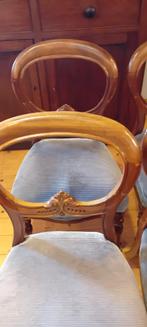 4 Stevige Stoelen met Blauw/Grijs Bekleding, Huis en Inrichting, Stoelen, Ophalen of Verzenden