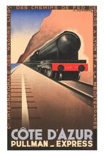 PULLMAN Express Côte d'Azur Trein Poster Affiche, Verzenden, Nieuw, Trein, Kaart of Prent
