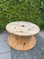 Haspel/ tuintafel doorsnede 95cm hoogte 48cm, Ophalen, Zo goed als nieuw, Rond, Hout