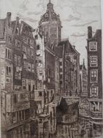 ets Nicolaaskerk vanuit Oudezijds Kolk Amsterdam A. Boon, Antiek en Kunst, Kunst | Etsen en Gravures, Verzenden