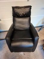 Gratis zwarte leren stoel / fauteuil, Ophalen, Zo goed als nieuw, Zwart, Eén