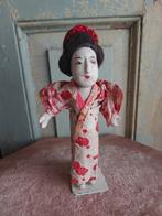 Antiek Japanse pop, met losse pruik, Ophalen of Verzenden