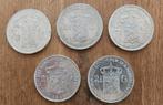5x Nederlandse Zilveren rijksdaalder oa uit 1929, Postzegels en Munten, Munten | Nederland, Zilver, Ophalen of Verzenden, Koningin Wilhelmina