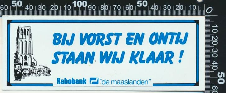 Sticker: Rabobank - De Maaslanden, Verzamelen, Stickers, Zo goed als nieuw, Bedrijf of Vereniging, Ophalen of Verzenden