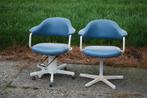Vintage bureaustoel en zetel, Huis en Inrichting, Ophalen, Gebruikt, Twee, Blauw
