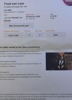 Tickets Fred van Leer  theatershow, Tickets en Kaartjes, Twee personen, Februari