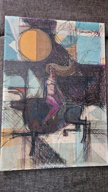 Schilderij 1963 Lady Godiva - jaren 60 / mid century         beschikbaar voor biedingen
