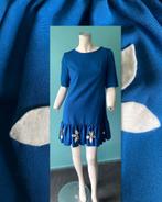 Vintage originele jaren 70 mini-jurk blauw maat 40, Gedragen, Blauw, Maat 38/40 (M), Vintage