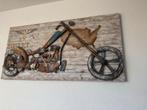 Metalen Motor Schilderij - Stoer Wanddecoratie, Ophalen, Zo goed als nieuw