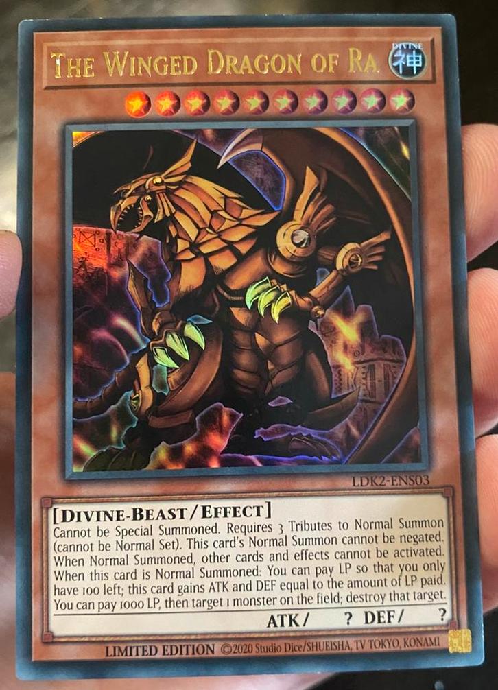 Yu-Gi-Oh! The Winged Dragon of Ra LDK2 Print !, Hobby en Vrije tijd, Verzamelkaartspellen | Yu-gi-Oh!, Zo goed als nieuw, Losse kaart