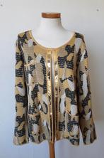 Vest van Mona mt 44 grijs/geel/goud, Verzenden, Zo goed als nieuw, Maat 42/44 (L), Overige kleuren