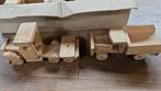 Houten truck met oplegger, Ophalen, Nieuw, Duw- of Trekspeelgoed