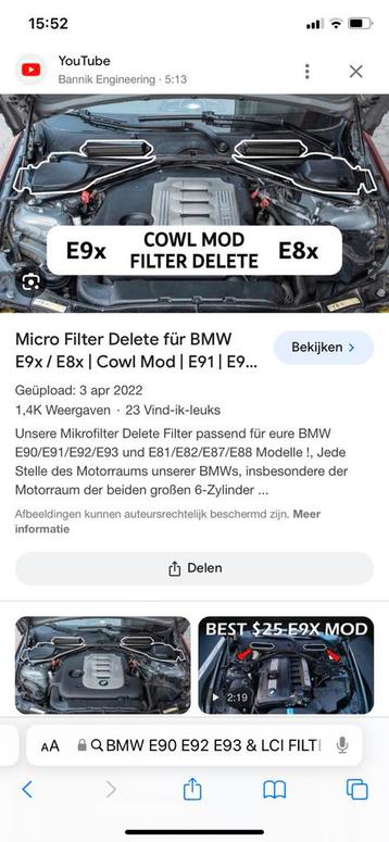 Luchtinlaatkanaal links en rechts geschikt voor BMW M series beschikbaar voor biedingen