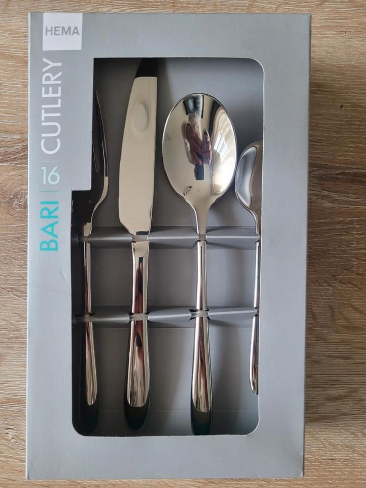 Hema Bari Bestekset - 16-delig - Nieuw in doos, Huis en Inrichting, Keuken | Bestek, Nieuw, Rvs of Chroom, Vaatwasserbestendig