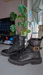 Leather ZARA ankle boots, Kleding | Dames, Ophalen of Verzenden, Zo goed als nieuw, Zwart