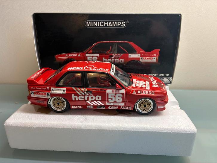 BMW E30 M3 G. Muller DTM 1988, Hobby en Vrije tijd, Modelauto's | 1:18, Zo goed als nieuw, Auto, MiniChamps, Ophalen of Verzenden