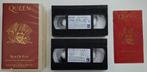 Queen – Box Of Flix – 2 VHS + booklet – alle videoclips 1991, Alle leeftijden, Ophalen of Verzenden, Gebruikt, Muziek en Concerten