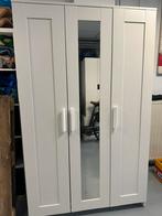Kledingkast Ikea Brimnes wit met spiegel, Ophalen, 100 tot 150 cm, Met hangruimte, Zo goed als nieuw