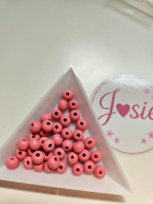 Roze Houten Kralen #162 Nieuw, Hobby en Vrije tijd, Kralen en Sieraden maken, Nieuw, Kraal, Ophalen