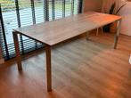 Houten design Eettafel met Metalen Onderstel, Huis en Inrichting, Tafels | Eettafels, Ophalen, Gebruikt, 100 tot 150 cm, Eikenhout