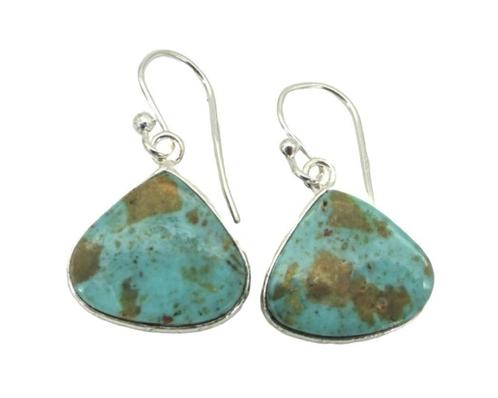 Mohave Turkoois oorbellen in 925 zilver, Sieraden, Tassen en Uiterlijk, Oorbellen, Nieuw, Hangers, Zilver, Groen, Met edelsteen