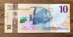 Curaçao 1x 10 Caribische gulden 2025 unc Zwarte Keizersvis, Ophalen of Verzenden, 10 gulden, Los biljet