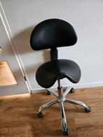 Tabouret met rugleuning, Huis en Inrichting, Ophalen, Gebruikt, Zwart, Bureaukruk