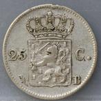 Zilveren kwartje 1826 B - 25 cent 1826 B van Willem 1, Postzegels en Munten, Munten | Nederland, Koning Willem I, Zilver, Losse munt