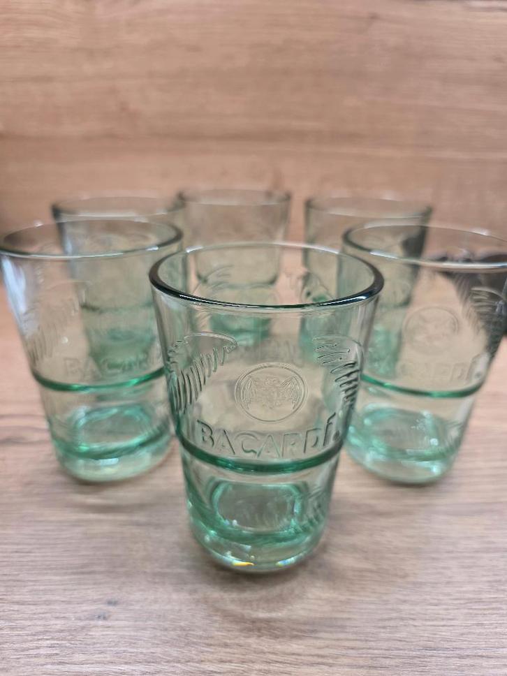 Set van 6 Bacardi glazen groen, Verzamelen, Glas en Borrelglaasjes, Nieuw, Overige typen, Ophalen of Verzenden