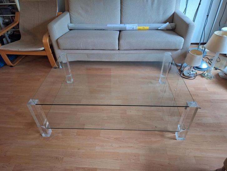 Glazen Salontafel - Stijlvol & Modern, Huis en Inrichting, Tafels | Salontafels, Zo goed als nieuw, Minder dan 50 cm, 50 tot 100 cm