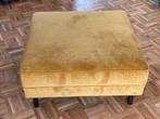 Hocker Robin fluweel okergeel, Ophalen, Vierkant, 75 tot 100 cm, Zo goed als nieuw