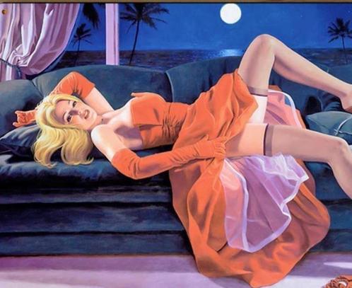 PIN UP 50s Hollywood Sexy Girl Metalen Wandbord erotiek, Huis en Inrichting, Woonaccessoires | Wanddecoraties, Nieuw, Verzenden