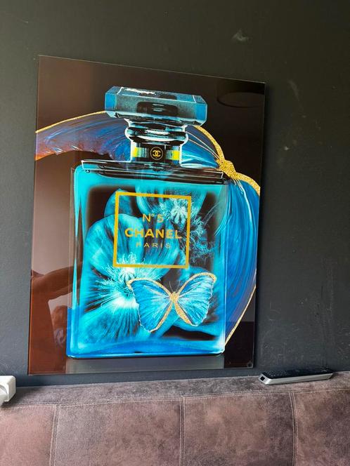 Glasschilderij Chanel, Huis en Inrichting, Woonaccessoires | Schilderijen, Tekeningen en Foto's, Schilderij, Ophalen
