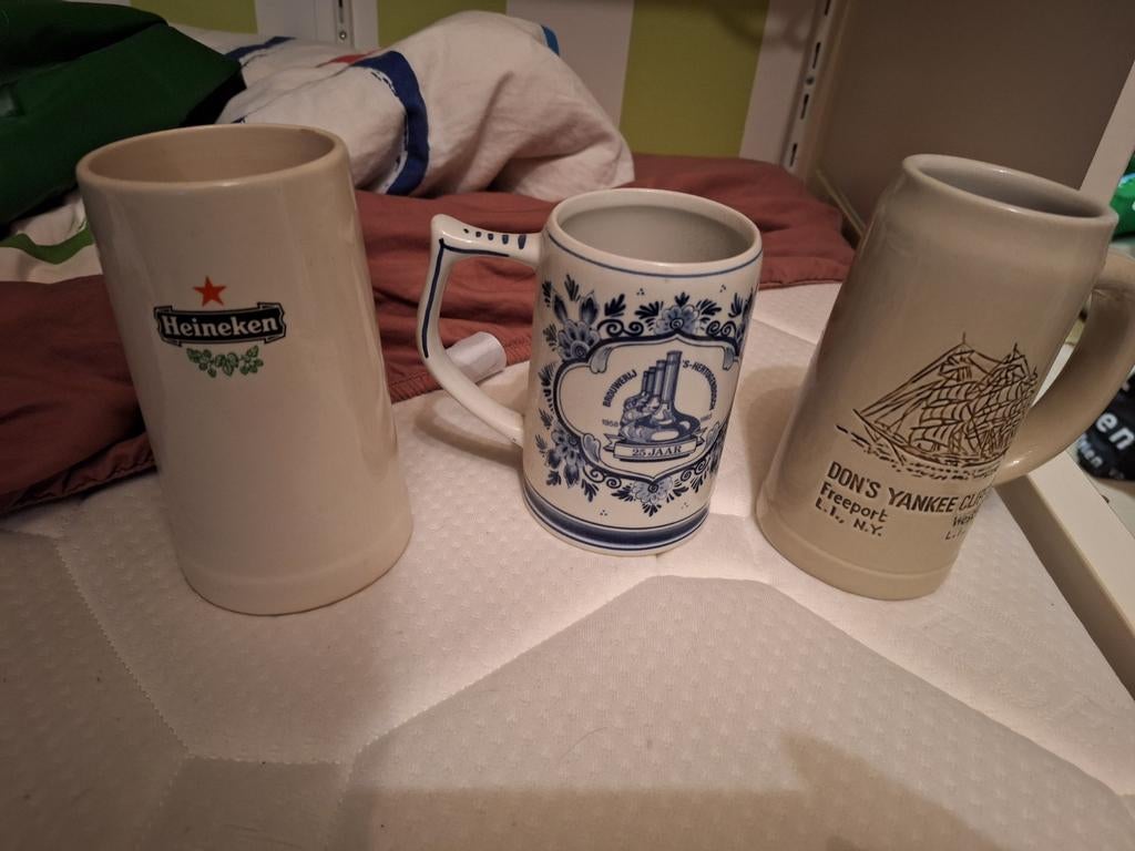 Heineken bier glas pull kan heel veel schilende oud en new, Verzamelen, Biermerken, Ophalen of Verzenden, Zo goed als nieuw, Pul(len)