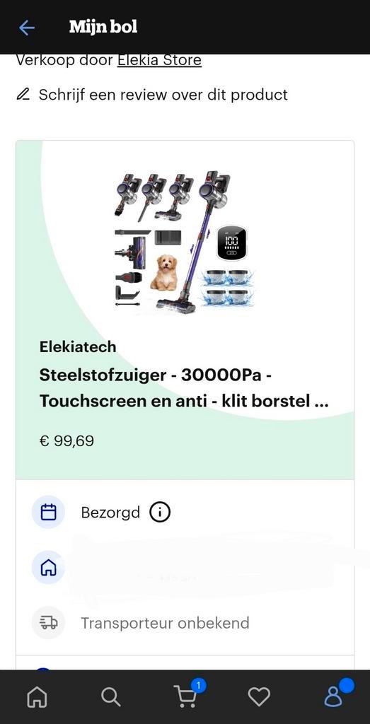 Stofzuiger draadloos, Witgoed en Apparatuur, Stofzuigers, Zo goed als nieuw, Ophalen