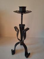 vintage ijzeren kandelaar brutalisme jaren 60-70 design, Antiek en Kunst, Ophalen of Verzenden, Overige materialen