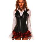 Leerlook haltertop met rits, tm 2XL, Verzenden, Nieuw, Zwart, Zonder mouw