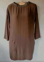 Brunello Cucinelli Designer Zijde jurk S 36 Bruin, Bruin, Zo goed als nieuw, Maat 36 (S), Boven de knie