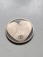 Penning voor het huwelijk: hart en: liefde doet haar bloeien, Postzegels en Munten, Penningen en Medailles, Ophalen of Verzenden