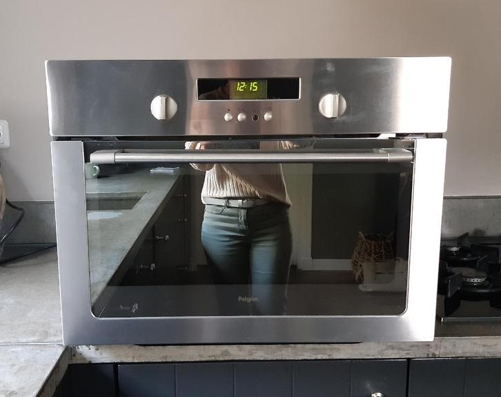 Pelgrim inbouw combi-magnetron oven MAG689RVS/P01, Witgoed en Apparatuur, Magnetrons, Gebruikt, Inbouw, Combimagnetron, 45 tot 60 cm
