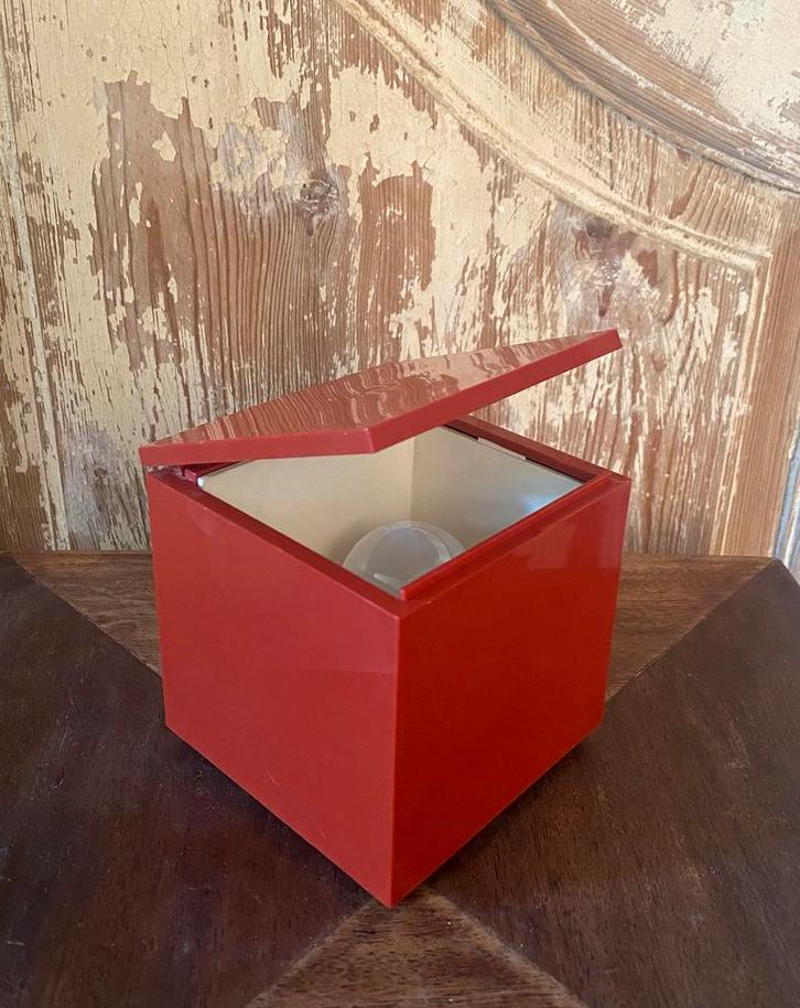 Cuboluce tafellamp jaren 70 doosjeslamp, Huis en Inrichting, Lampen | Tafellampen, Zo goed als nieuw, Minder dan 50 cm, Kunststof