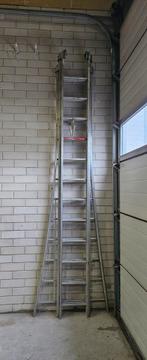 3 delige aluminium ladder, Doe-het-zelf en Verbouw, Ladders en Trappen, Ophalen, Zo goed als nieuw, 4 meter of meer