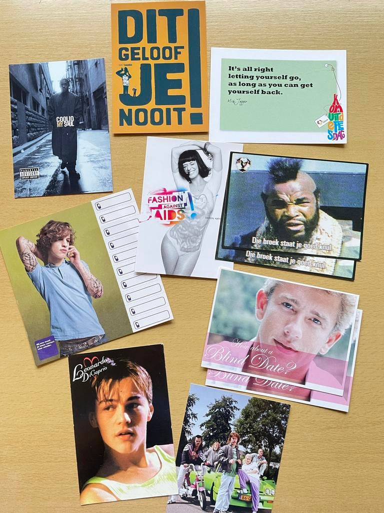 Boomerang kaarten bekende Nederlanders /acteurs/ zangers, Ophalen of Verzenden, 1980 tot heden, Ongelopen, Sterren en Beroemdheden