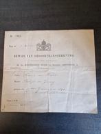 Bewijs van geboorte 1914 !!, Ophalen of Verzenden, Voor 1970