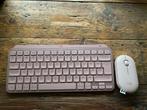 Logitech mx keys mini roze met muis m340, Computers en Software, Toetsenborden, Ophalen of Verzenden, Zo goed als nieuw, Ergonomisch