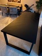 Goossens eettafel Carte – 220 x 100 cm – zwart eiken, Ophalen, 100 tot 150 cm, Eikenhout, 200 cm of meer