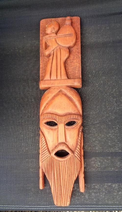 Afrikaans masker - Hand gemaakt uit lokaal hout -, Antiek en Kunst, Kunst | Niet-Westerse kunst, Ophalen of Verzenden