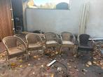 Gratis 5 Tuinstoelen - Kunststof & Rotan, Huis en Inrichting, Stoelen, Ophalen, Kunststof, Gebruikt, Bruin
